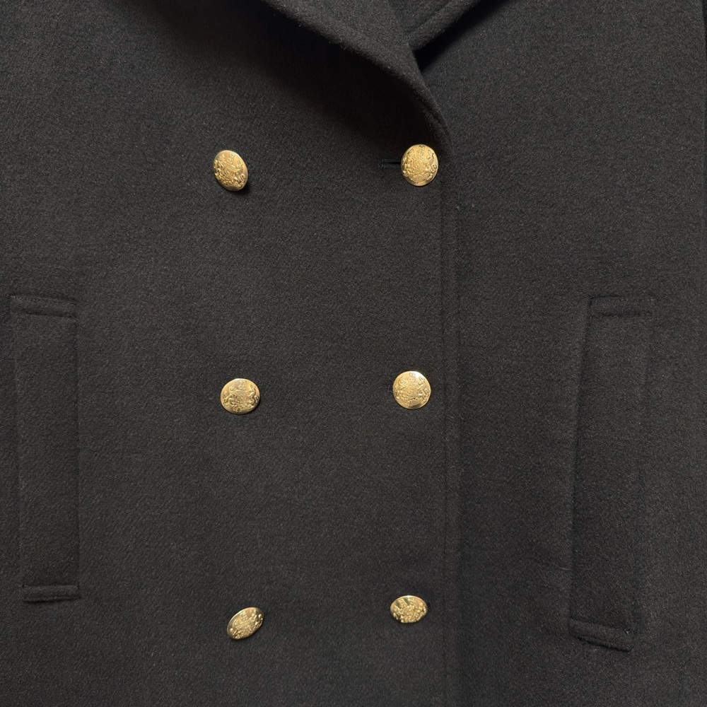 J.Crew Tailored Wool Peacoat — Plus Size 20 — Black Neutral Chic Winter Preppy - Picture 5 of 9
